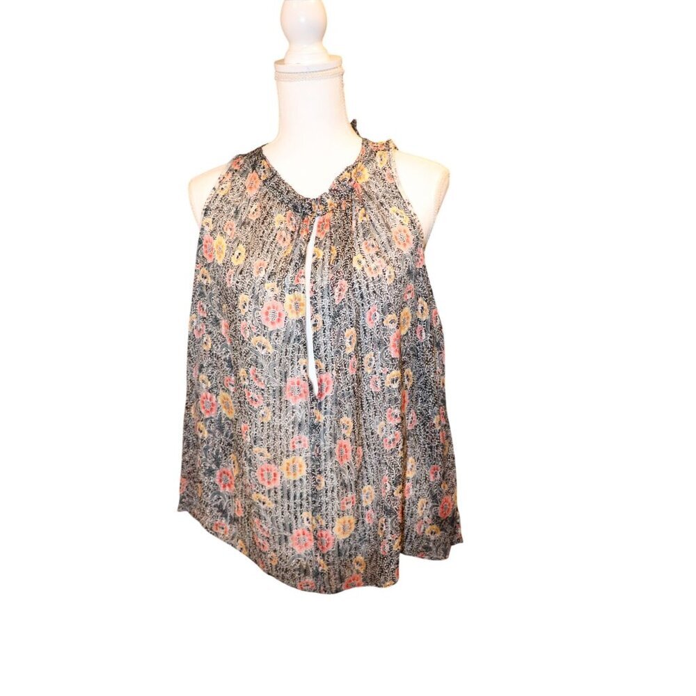 Isabel Marant "Alika" Printed Silk Trapeze Top, Size 40 (L)